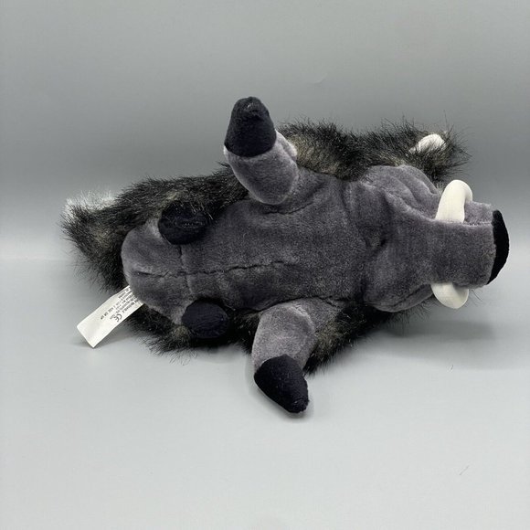 Yes Club Warthog Plush 12" Stuffed Animal Toy Black Gray Vintage - Picture 7 of 9